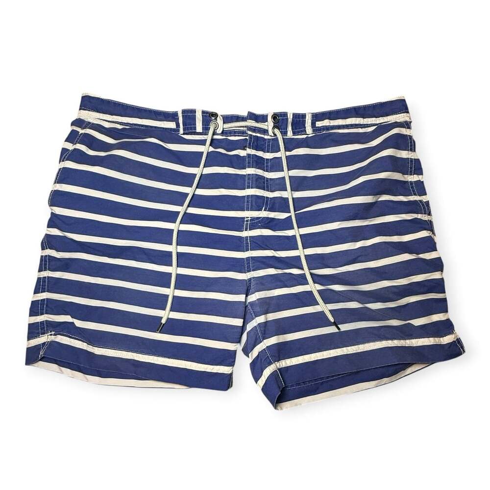 Polo Ralph Lauren Blue and White Striped Swim Trunks Size 38